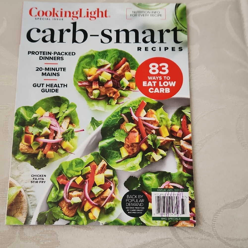 4/$15 Cooking Light Carb-Smart Recipes Magazine 10/23